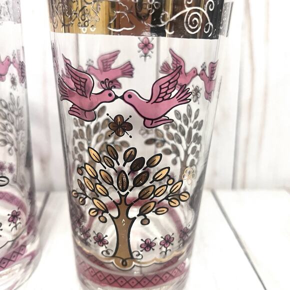 Vintage Gay Fad Garden of Allah High Ball Glasses 6” Tall 12 Oz MCM Set Of 2 - Picture 2 of 13